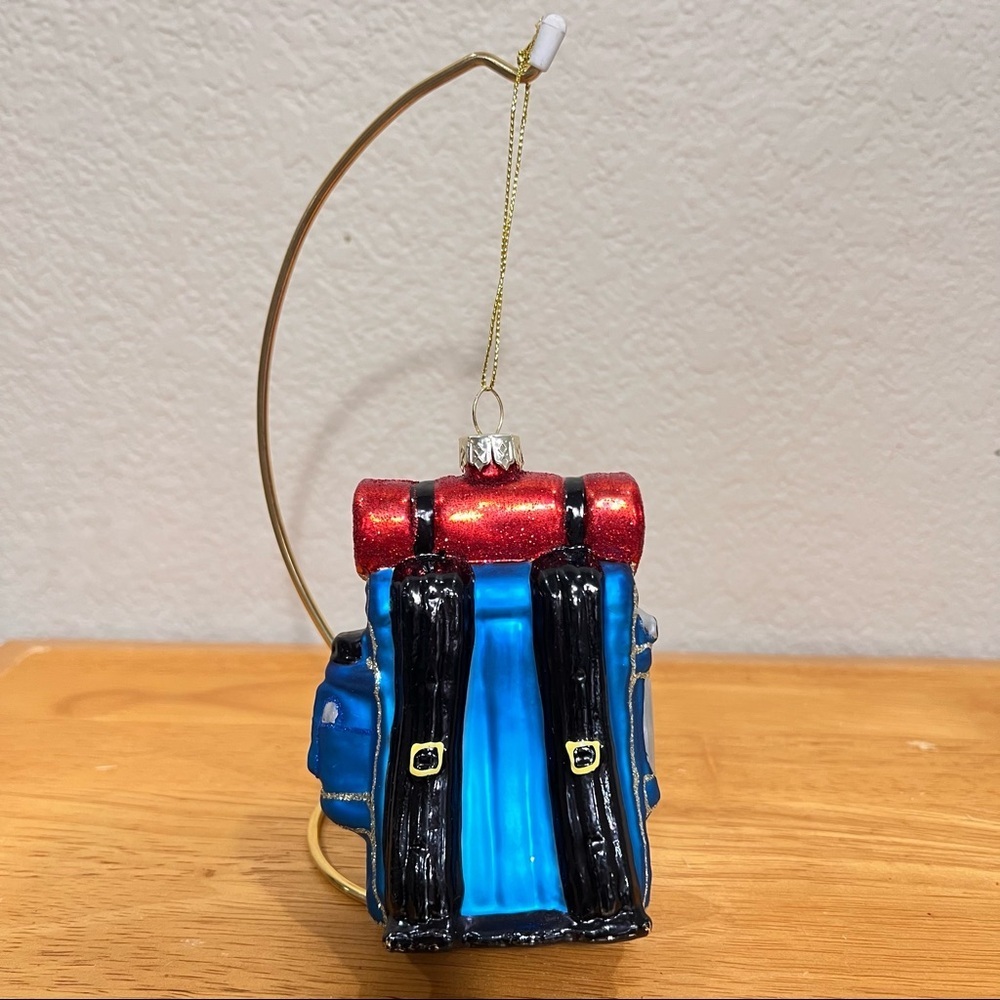 Robert Stanley Blown Glass 2024 Christmas Tree Ornament Blue Backpack Hiking Bag - Picture 4 of 6